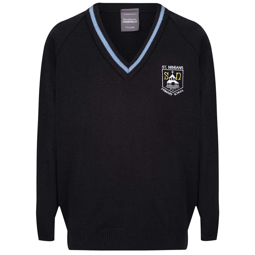 St Ninian's Primary Stripe Vneck Smiths of Greenock