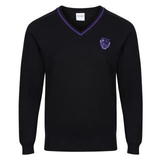 Clydeview Academy Knitted V-neck with stripe, Clydeview Academy