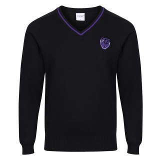 Clydeview Academy Knitted V-neck with stripe, Clydeview Academy