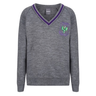 Aileymill Primary Knitted V-neck with stripe, Aileymill Primary