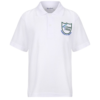 Cedars School Polo Shirt in White (J1-S6), Cedars School of Excellence