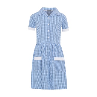 Summer Dress Gingham Dress (Blue-White), Pinafores, Cedars School of Excellence