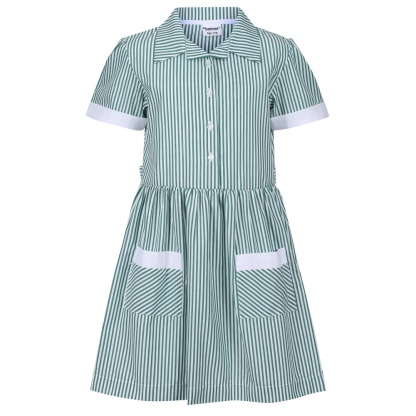 Girls School Summer Dress (Bottle-White), Pinafores, Girls, Day Wear, St John's Primary, St Marys Primary