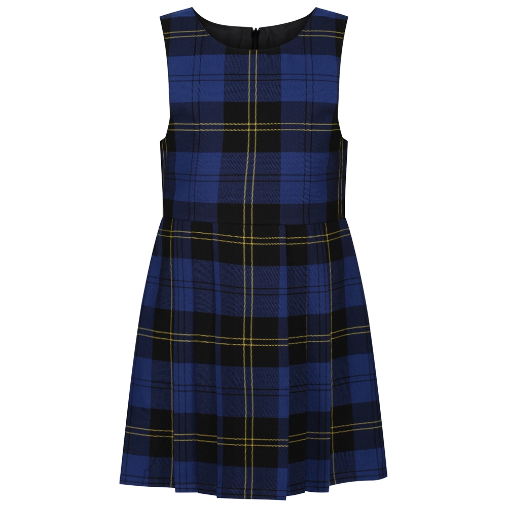 Blue tartan sales pinafore
