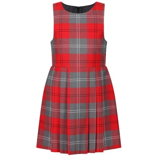 Pinafore Grey-Red, Pinafores, Inverkip Primary, Largs Primary, Newark Primary