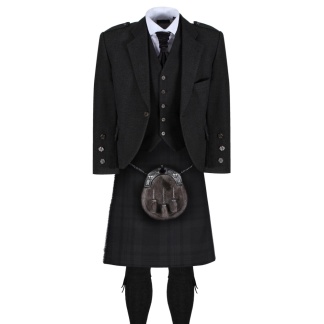 Black Isle Dark Grey Tweed Jacket Outfit, Kilt Hire Range