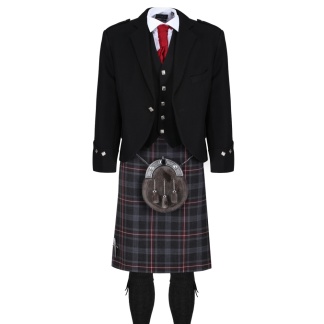 Hebridean Heather Black Jacket Outfit, Kilt Hire Range