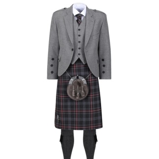 Hebridean Heather Light Grey Tweed Jacket Outfit, Kilt Hire Range