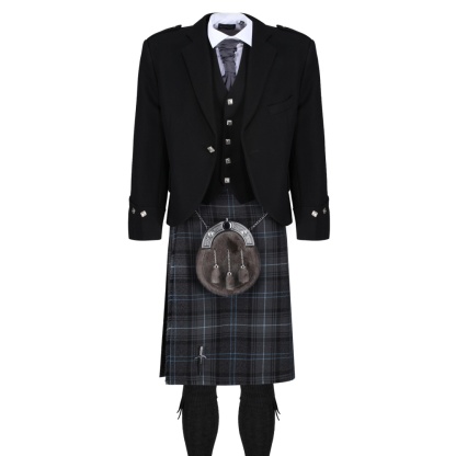 Highland Granite Blue Black Jacket Outfit, Kilt Hire Range