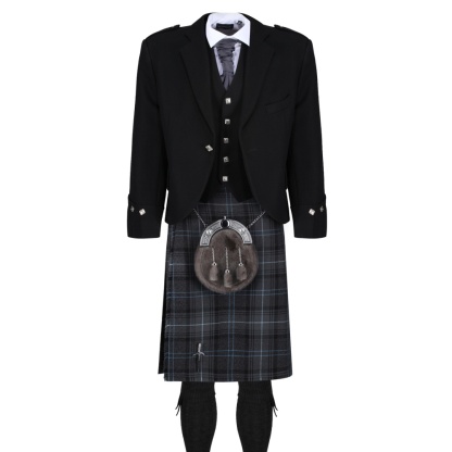 Highland Granite Blue Black Jacket Outfit, Kilt Hire Range