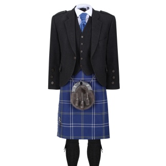 Morton Dark Grey Tweed Jacket Outfit, Kilt Hire Range