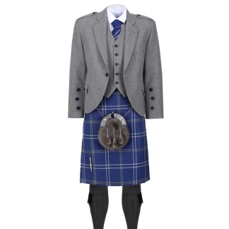 Morton Light Grey Tweed Jacket Outfit, Kilt Hire Range