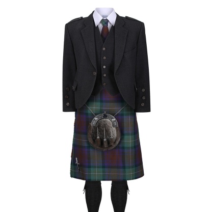 Isle of Skye Dark Grey Tweed Jacket Outfit, Kilt Hire Range