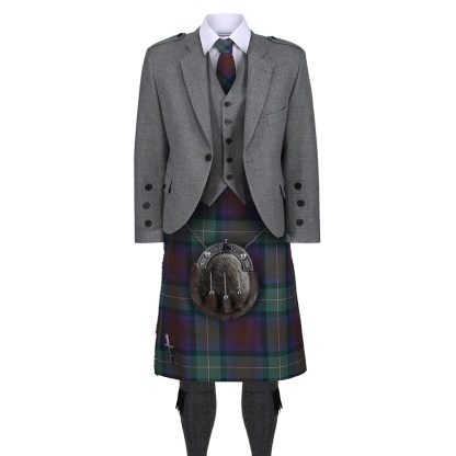 Isle of Skye Light Grey Tweed Jacket Outfit, Kilt Hire Range