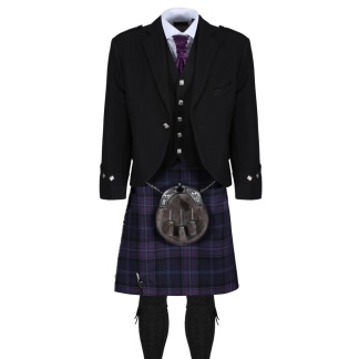 Scottish Thistle Black Jacket Outfit, Kilt Hire Range