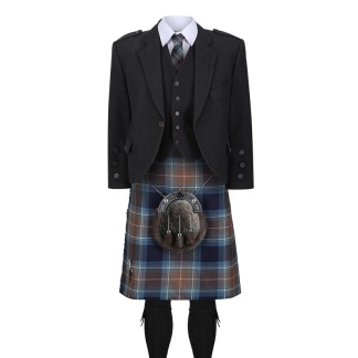 Holyrood Dark Grey Tweed Jacket Outfit, Kilt Hire Range