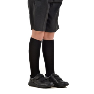 Girls Knee High Socks (2 Pair Pack) (Black), Socks + Tights, Moorfoot Primary