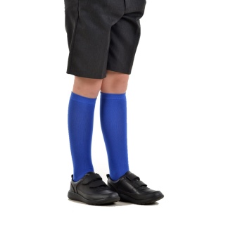 Girls Knee High Socks (2 Pair Pack) (Royal), Socks + Tights, Cumbrae Primary, King's Oak Primary, Kirn Primary, Wemyss Bay Primary