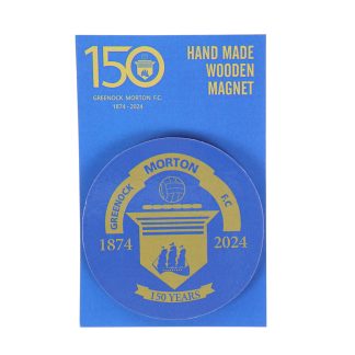 Morton 150th Wooden Magnet (Royal), Souvenirs, Greenock Morton 150th Anniversary