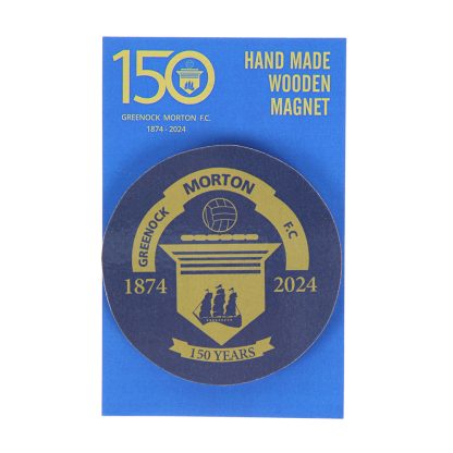 Morton 150th Wooden Magnet (Navy), Souvenirs, Greenock Morton 150th Anniversary