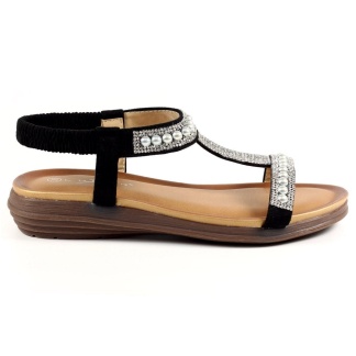 George Rye JLH078 Black, Ladies Sandals & Slippers