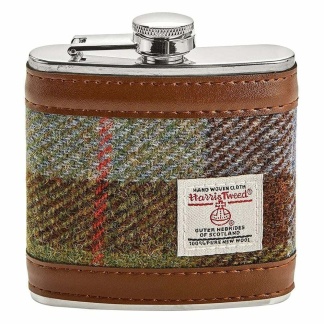 Glen Appin Harris Tweed Hip Flask RCSHF2100, Gents Wallets and Accessories