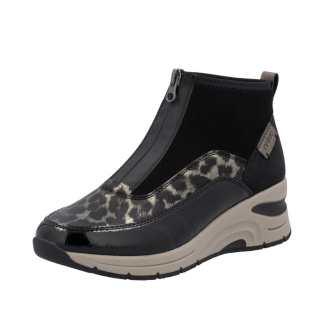 Rieker N9362-00 Black/Gold, Ladies Boots, Rieker