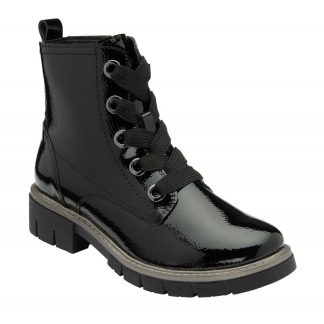 Lotus Jojo Black Patent Boot, Ladies Boots