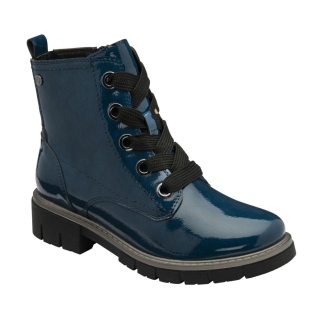 Lotus Jojo Navy Patent Boot, Ladies Boots