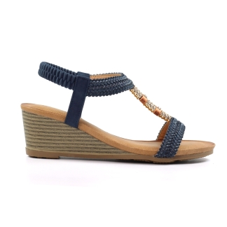George Rye JLH535 Navy Blue, Ladies Sandals & Slippers