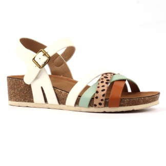 George Rye JLH527 White, Ladies Sandals & Slippers