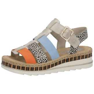 Rieker V7904-90 Nude/Multi, Ladies Sandals & Slippers, Rieker