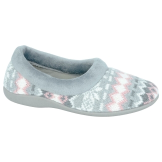 Ladies Grey Knitted Slipper, Ladies Sandals & Slippers